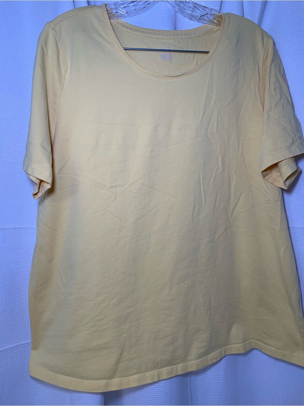 CJ Banks Short Sleeve Crewneck Tee in Pale Yellow